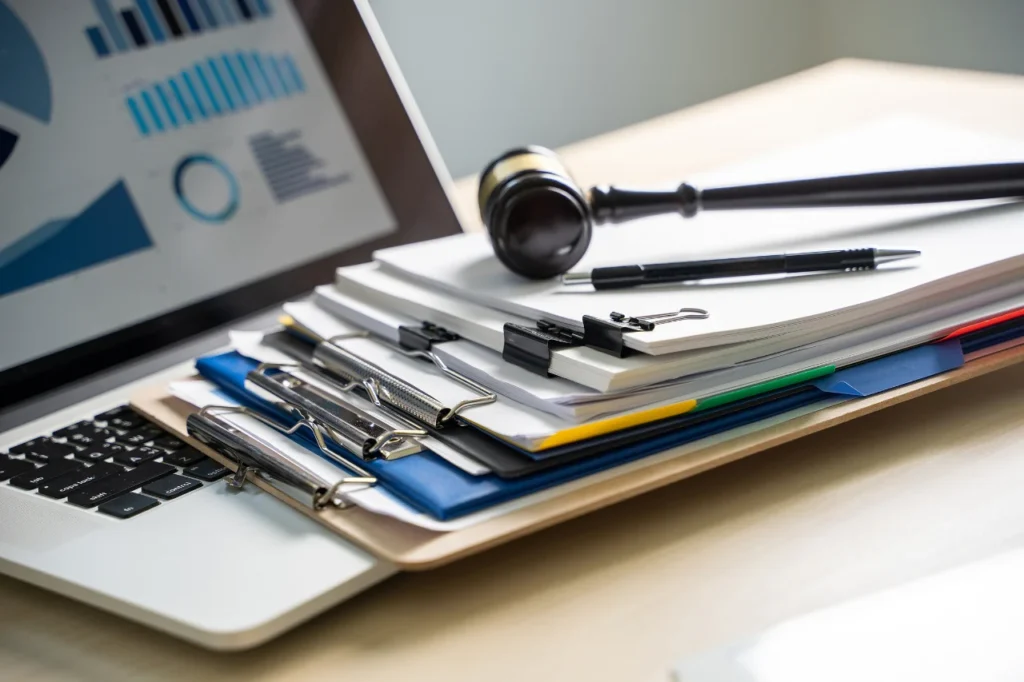 Corporate documents and legal files representing secretarial compliance and governance services.