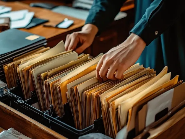 Legal professional reviewing case files for insolvency and bankruptcy proceedings.